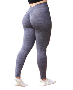 V-BACK SCRUNCH LEGGINGS- CHARCOAL